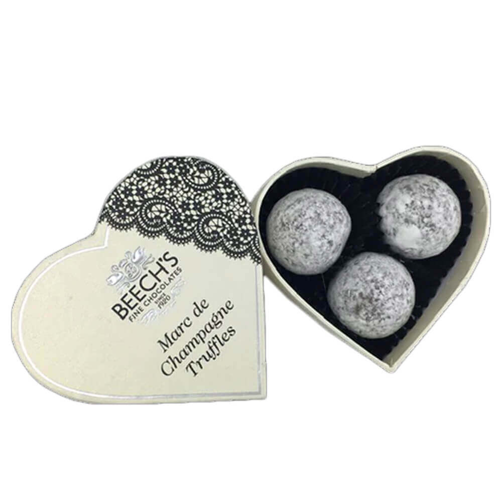 Beech’s Heart Shaped Truffle Box Marc de Champagne